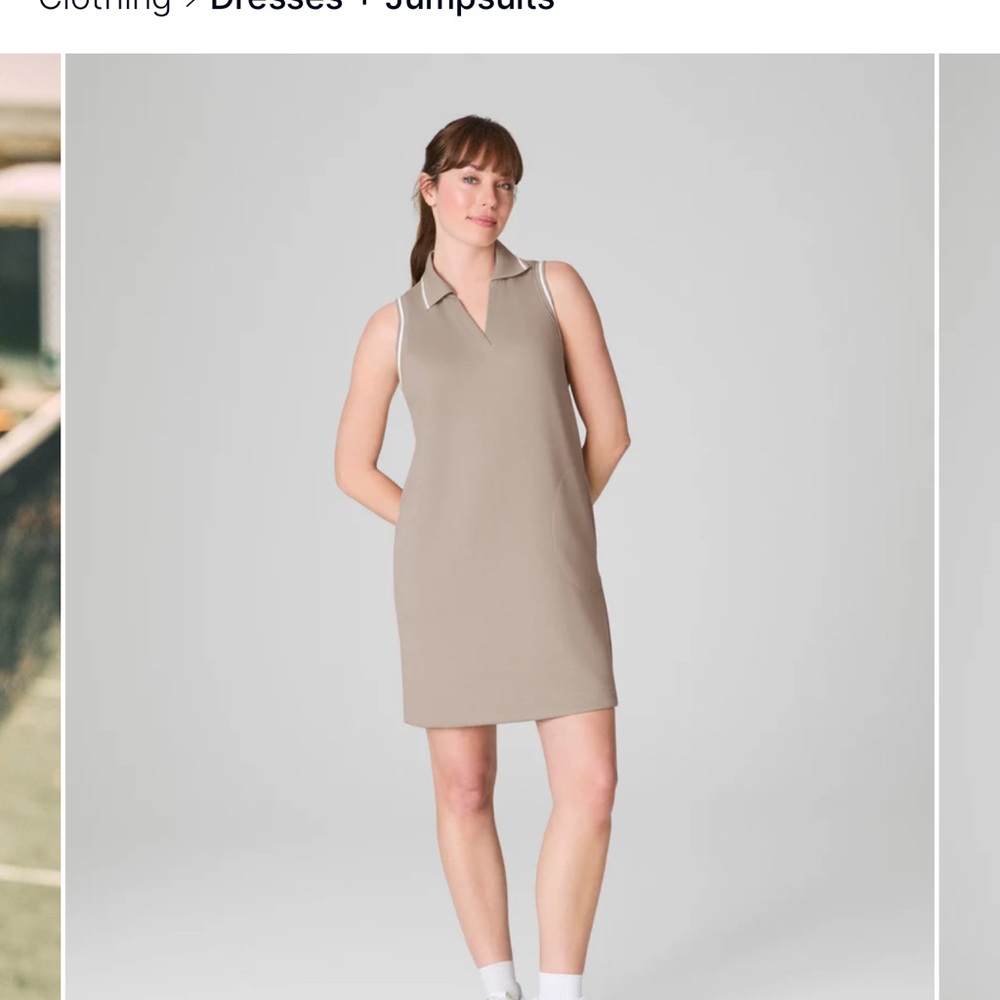 NWT SPANX AirEssentials® Pique Polo Tank Dress- Ashwood 1X